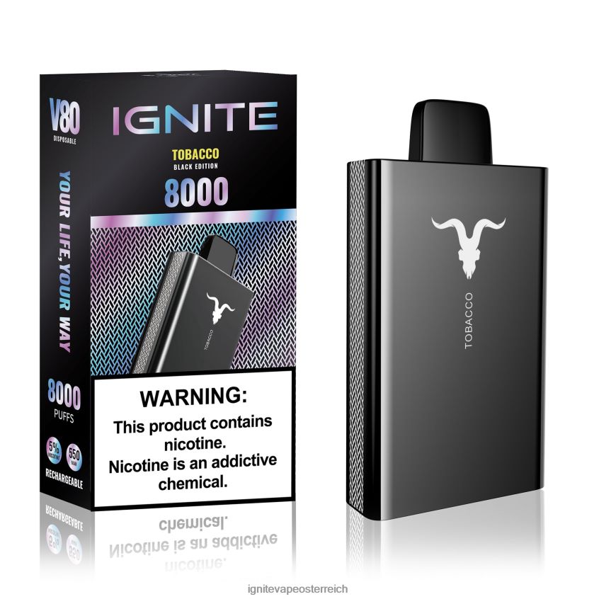 IGNITE Wien - IGNITE V80 Vape-Stift 02LT003 Tabak