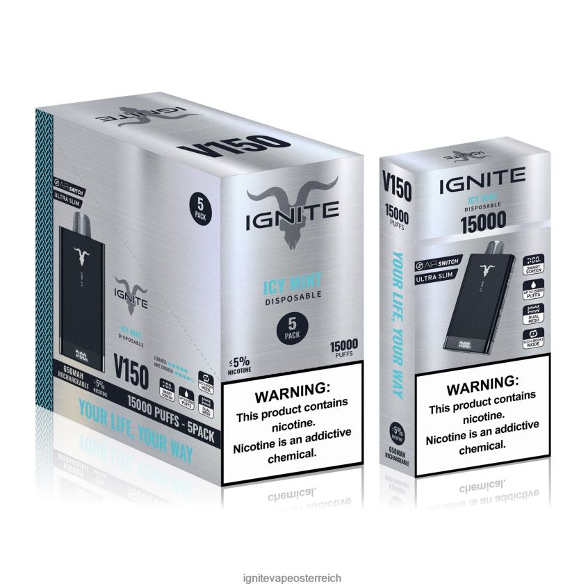 IGNITE Austria - IGNITE V150 Vape Pen 5er-Pack 02LT0094 Wassermeloneneis