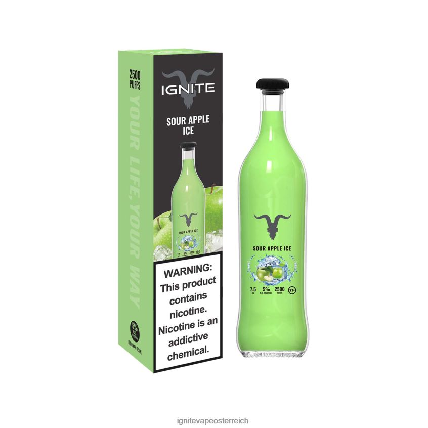 IGNITE Store - IGNITE V25 Vape-Stift 02LT00118 saures Apfeleis