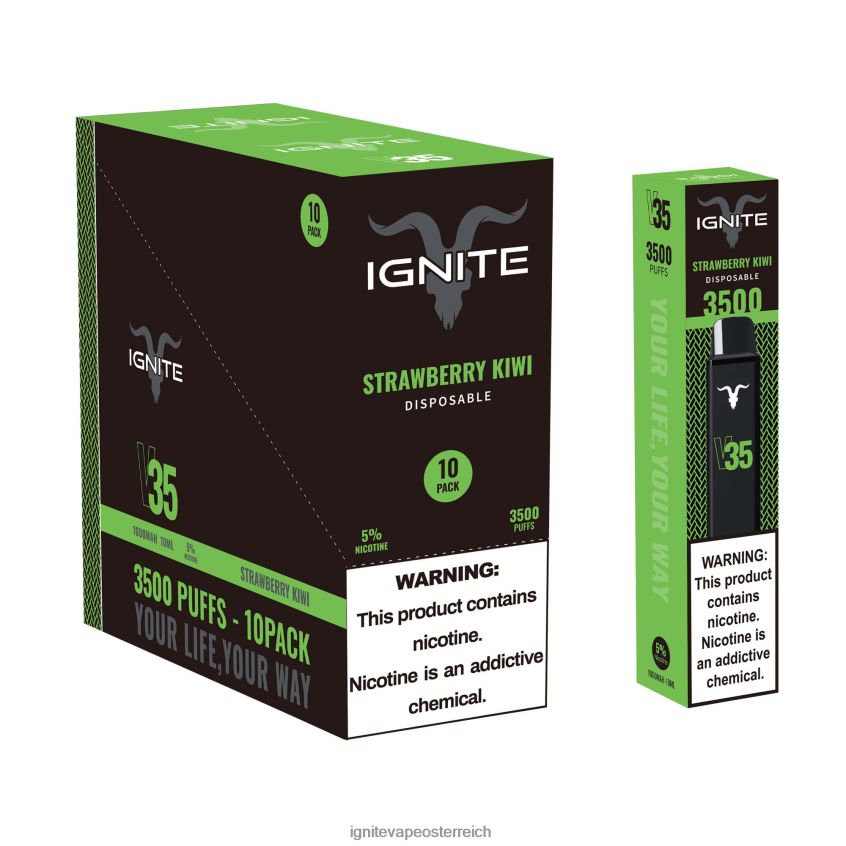 IGNITE Pods For Sale - IGNITE V35 Vape Pen 10er-Pack 02LT00127 Erdbeer-Kiwi