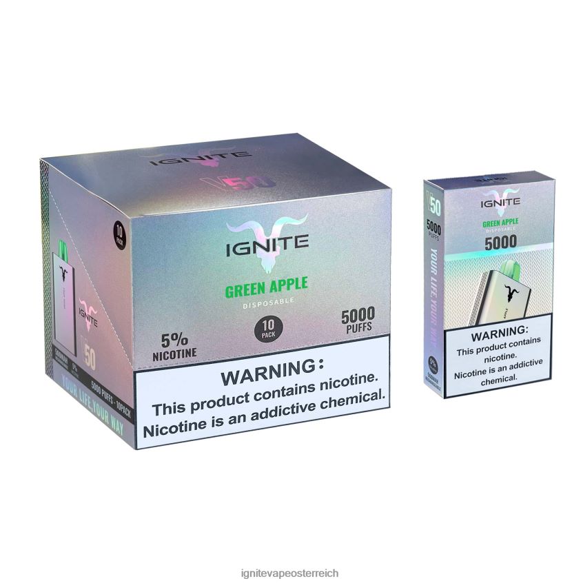 IGNITE Preise - IGNITE V50 Vape Pen 10er-Pack 02LT00145 grüner Apfel