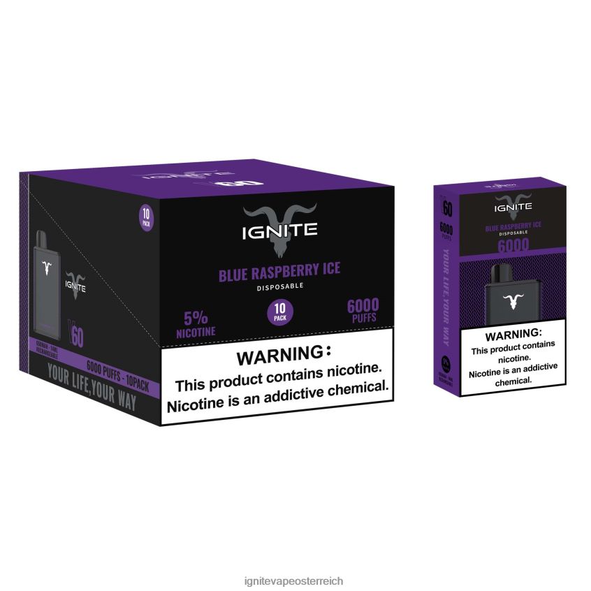 IGNITE Preise - IGNITE V60 Vape Pen 10er-Pack 02LT0015 blaues Himbeereis