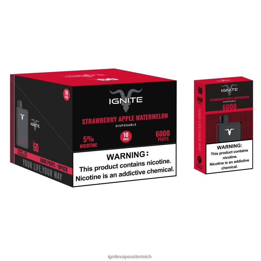 IGNITE Preise - IGNITE V60 Vape Pen 10er-Pack 02LT0025 Erdbeer-Apfel-Wassermelone