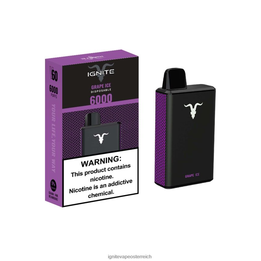 IGNITE Vape Kaufen - IGNITE V60 Vape-Stift 02LT0032 Traubeneis