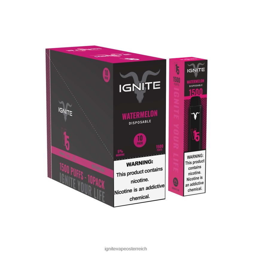 IGNITE Austria - IGNITE V15 Vape Pen 10er-Pack 02LT00104 Erdbeer-Apfel-Wassermelone