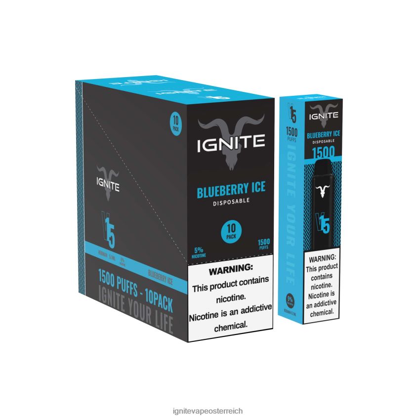IGNITE Pods For Sale - IGNITE V15 Vape Pen 10er-Pack 02LT0097 Blaubeereis