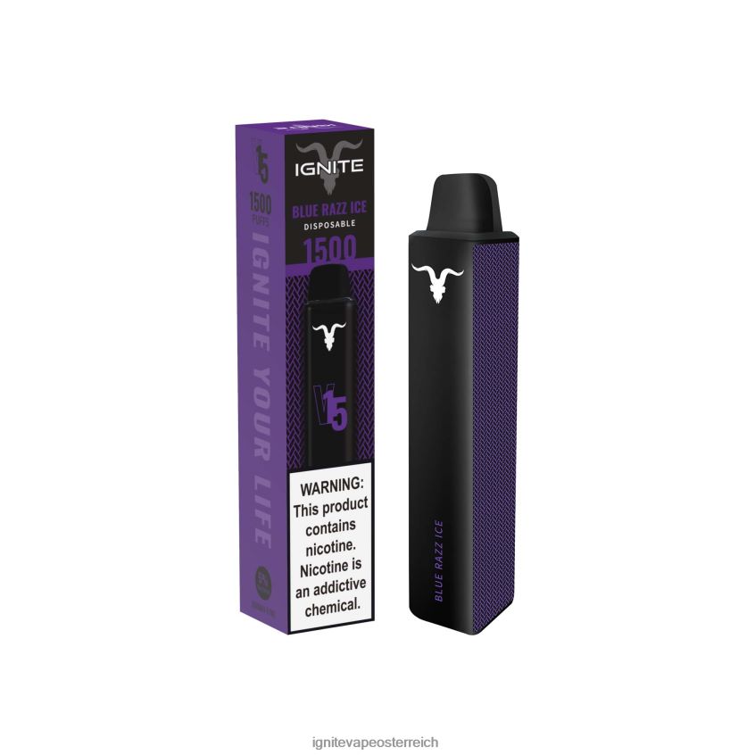 IGNITE Pods For Sale - IGNITE V15 Vape-Stift 02LT00107 blaues Razz-Eis