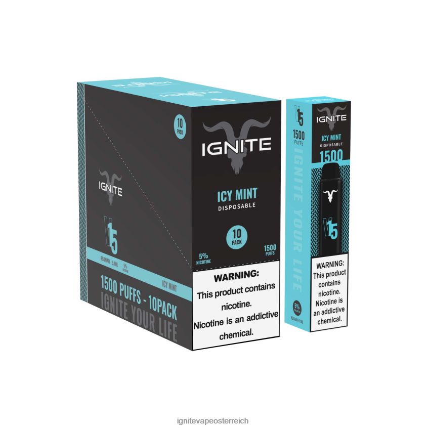 IGNITE Vape Kaufen - IGNITE V15 Vape Pen 10er-Pack 02LT00102 eisige Minze