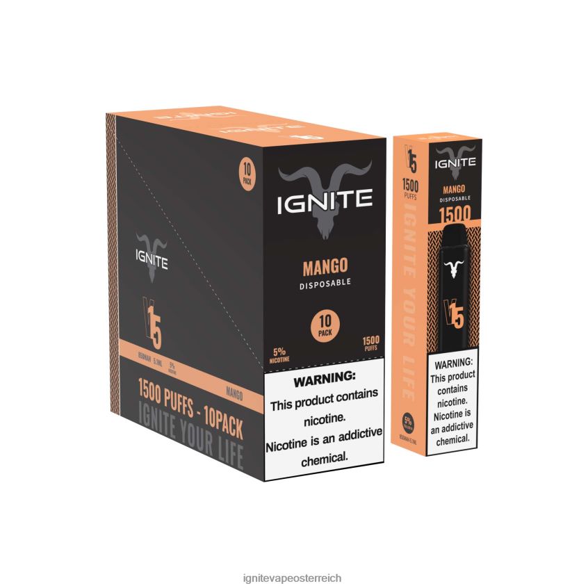 IGNITE Vape Österreich - IGNITE V15 Vape Pen 10er-Pack 02LT00101 grüner Apfel, Pfirsich, Kiwi